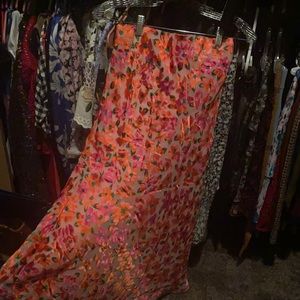 Anthropologie floral midi skirt XS